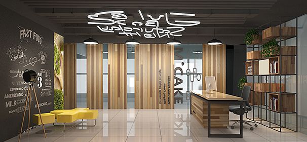 前臺辦公室裝修設計實景圖